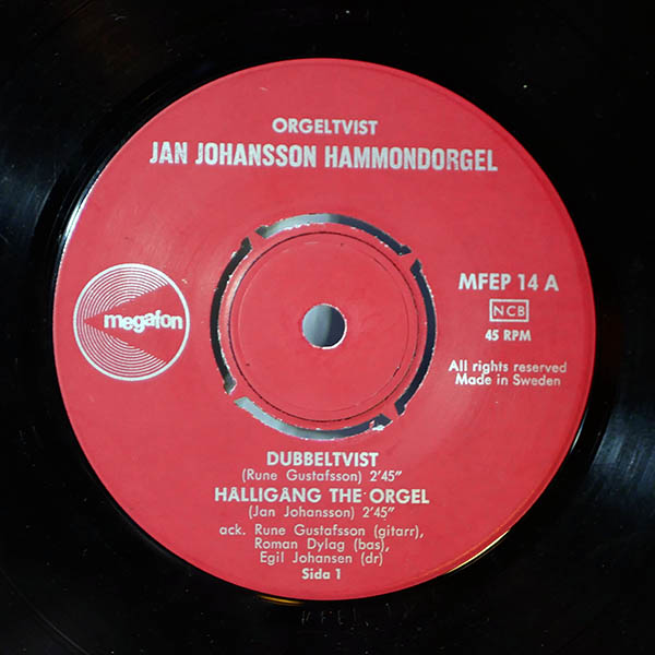 Jan Johansson – Orgeltvist [7" EP, 1963]