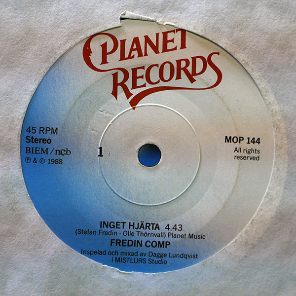 Fredin Comp – Inget hjärta [7", 1988]